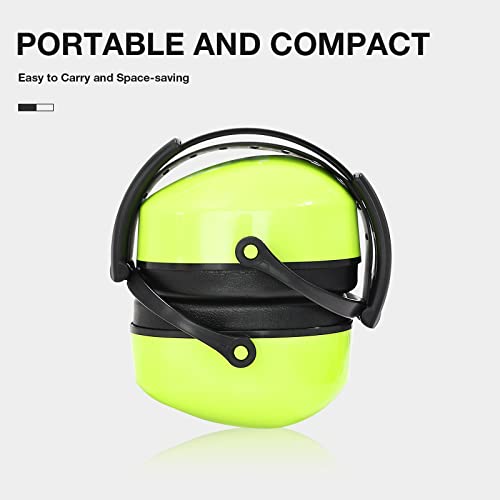 Lysian Foldable Noise Reduction Earmuffs, Hearing Protection Safety Ear Muffs For Shooting, Industry Workshop, Games, Loud Security Events (Fluorescent Yellow) #TOP3