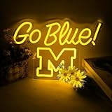 Michigian Neon Led Wolveriines Sign Go Blue Vibrant LED Wall Art for University of Michigan Fans for Game Day, Man Cave, Dorm & Bar Decor - Michigan Rugby Football Sports Team Spirit Gift for Alumni & Students