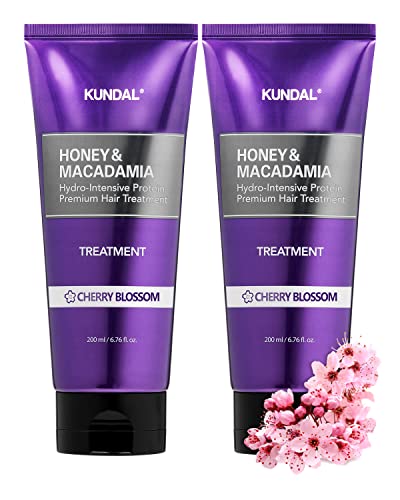 Kundal Cherry Blossom Hair Conditioner Sulfate Free Honey & Macadamia Premium Keratin Protein Treatment,6.76Oz X2 Bottles #TOP16