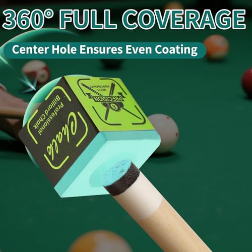 SYNCSHOT 10A Nano Pool Cue Chalk: Professional Billiard Cue Chalk with Low Dust, Reduces Miscues Billiard Pool Table Accessories for Tournament & Home Use (12/36 Cubes, Blue/Teal/Red) (36, Teal) - Thumbnail 4