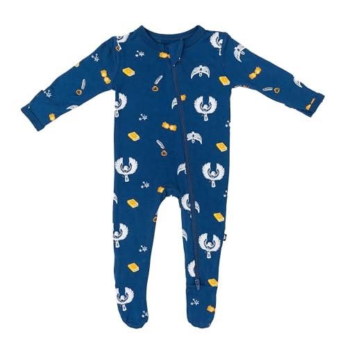 KYTE BABY Infant and Toddler Dual Zipper Footie, Ultra-Soft Rayon Made From Bamboo Sleeper, Boys and Girls Pajamas (6-12 Months, Ravenclaw)