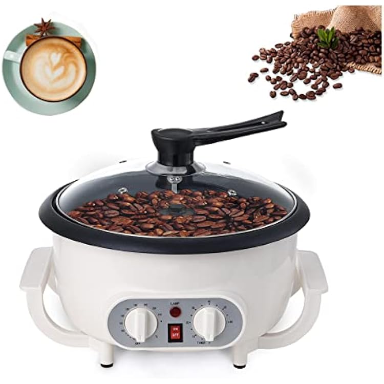 Coffee Roaster Machine, Household Electric Coffee Bean Baker with Timer and Temperature Adjustable Control, Grain Drying
