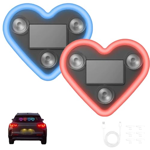 Lampe LED solaire cœur pour voiture éclairage ambiance soirée et rassemblement
