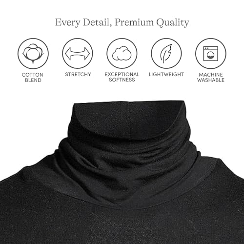 Image of Lands' End Women LWCM Shaped Turtleneck Black Petite Medium
