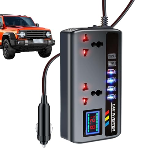 Onduleur de voiture 12V 24V vers 220V - Adaptateur chargeur avec ports USB et AC