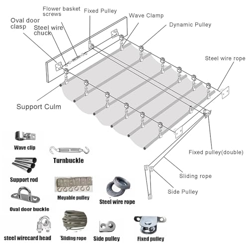 Voile d'ombrage rétractable pour pergola 4x7 toile de terrasse anti-UV