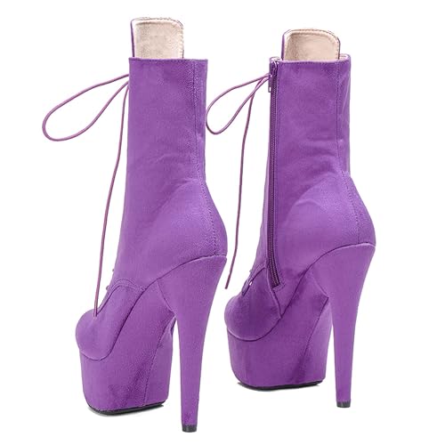 Image of WUXIN H&P 6 in Pole Dance Boot Shoes For Women,Exotic Stiletto Shoes Platform,Stiletto Platform Pole Dancing Ankle Boots Heels
