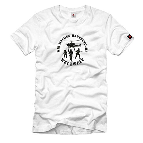 T-shirt Wir machen Hausbesuche Bundeswehr KSK GSG 9 Blanc 3XL