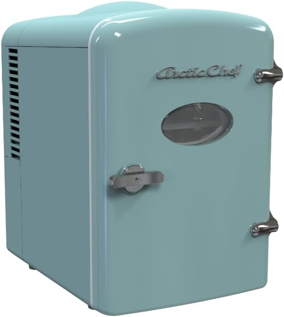 ARCTIC CHEF RMIS129-BLUE Mini Retro 6 Can Beverage Refrigerator-Blue,0.14 cubic feet on Fridge.com