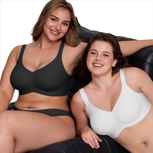 Image of LetsJoli Wireless Bras for Women No Underwire Full Coverage Push Up Bra Support Plus Size Bras for Older Women Bralettes