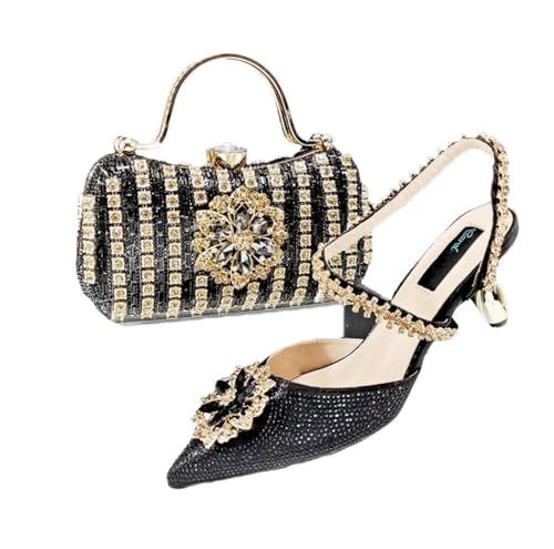 Sacs dorés à talons d'exception en strass, l'élégance nigériane haut de gamme