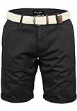 Pattern: Einfarbig Amaci&Sons Herren Chinoshorts inkl. Gürtel Männer Kurze Bermuda Hose Regular Fit Gurt7030 Schwarz W32