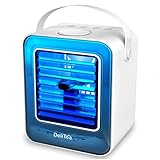 冷風扇 冷風機 【2022新型 送風/加湿/冷却 一台三役】 卓上扇風機 550MLタンク ミニクーラー 氷冷却 3段階風量調整 空気清浄 小型クーラー タイマー付き usb給電 スポットクーラー 上下90度調整 持ち運び ポータブルクーラー 軽量 コンパクト 静音 冷風扇風機 熱中症対策 暑さ対策 オフィス 寝室 車用