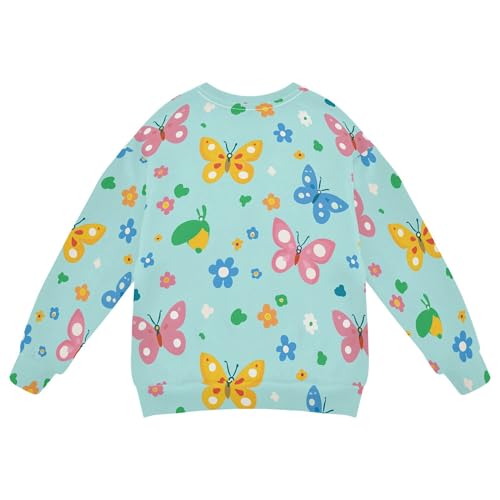 JUNZAN Cartoon Cute Butterflies Pink Little Boys Hooded Sweatshirt Fleece Boys Sweat Shirt Athletic 4T2