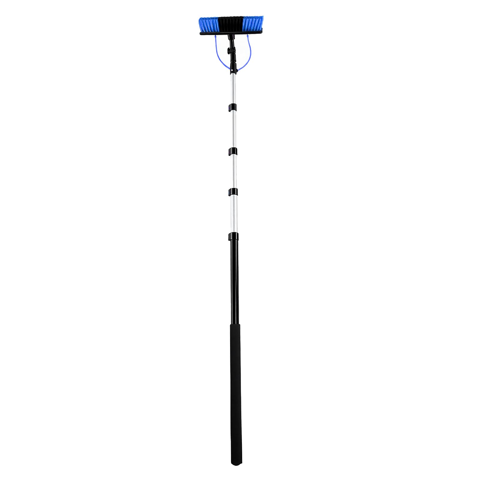 Kit de Cepillo de Limpieza para Paneles Solares, Duradero y Liviano con Adaptador de 180° y Poste Telescópico para Limpieza con Agua en el Hogar o Espacios Comerciales, 15 Pies
