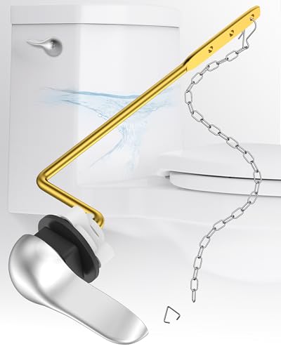 Universal Toilet Bowl Flush Handle Replacement Kit Side Mount Toilet Repair Kit Inside Tank Chain Flusher Handle Lever Replacement Parts Compatible with American Standard Mansfield Kohler TOTO Eljer