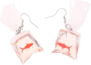 1 De Brincos De Joias Femininas Brincos De Argola Para Meninas Brincos Artesanais Brincos De Peixe Joias De Peixe Dourado Lindos Peixes Em Uma Bolsa Brincos Brincos De Peixe