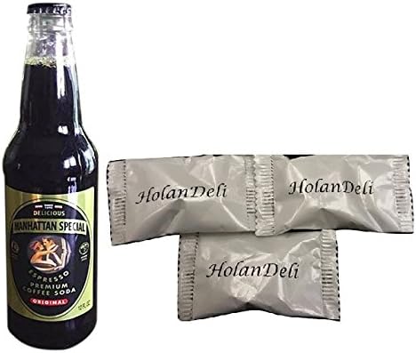 (Pack of 5) Manhattan Special ESPRESSO SODA FROM BROOKLYN "Passaro's Famous, 12-Ounce Glass Bottle . Includes Our Exclusive HolanDeli Chocolate Mints