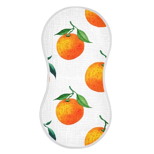 xigua Watercolor Oranges Baby Burp Cloths for Newborn Boys and Girls 4 Pack, Soft & Absorbent Cotton Baby Burp Cloth, Baby Washcloths, Newborn Towel, Burp Rags