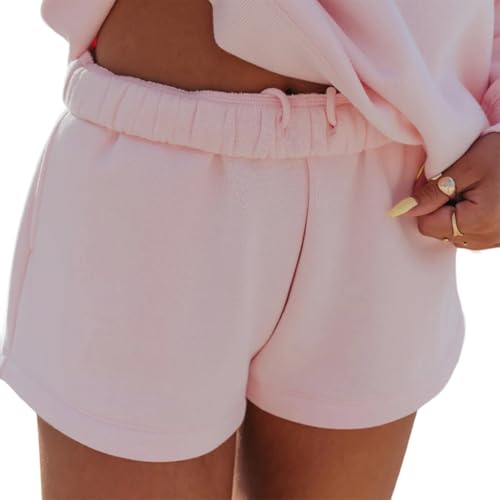 Womens Sweat Shorts with Pockets Comfy High Waist Drawstring Workout Lounge Shorts Loose Fit Short Athletic Jogger