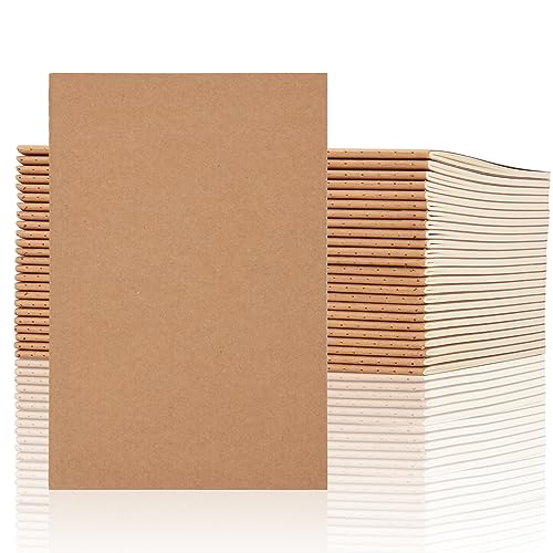EOOUT 24 Pack A5 Lined Journals for Writing, Kraft Notebook Journals 8.3x5.5in College Ruled Subject Notebooks 30 Sheets 60 Pages for School Office Supplies