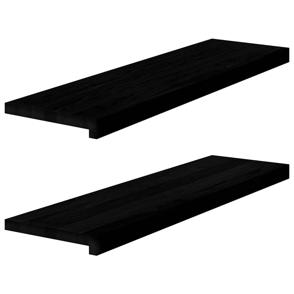 vidaXL Solid Oak Window Sills - Dark Brown - 90x25x2 cm - Customizable Untreated Surface - Ideal for Home Decor — image 1