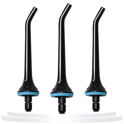 3 Pack Water Flosser Replacement Tips for Nicwell, Mospro, Zerhunt, Oral Irrigator Jet Tip Nozzel, Black
