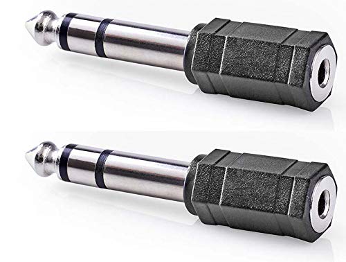 KnnX28141 | Stereo Audio Adapter | 6.35mm male to 3.5mm female | Nickel Plated | Pack of 2