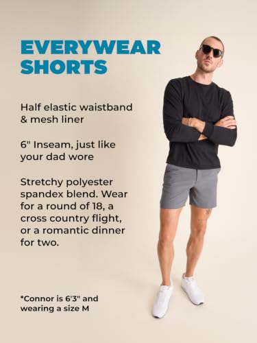 Image of Chubbies Everywear Men's Shorts - Mens Shorts Casual 6in Inseam, Elastic Waist, Water-Resistant, Zipper Pocket
