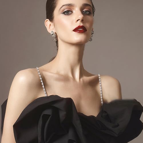 Image of FREEBLOSS 2 Pairs Rhinestone Shoulder Straps Rhinestone Bra Strap Rhinestone Adjustable bra shoulder straps Bridal Wedding Dress Bra Shoulder Chain Rhinestone Decorative Bra Straps for Women