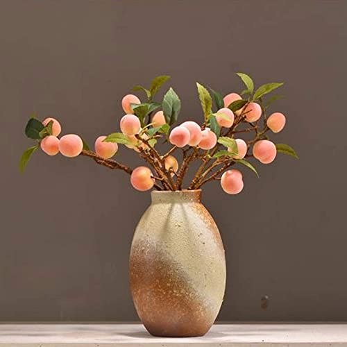 Gwokwai Artificial Peach Tree Branches Peach Stems Fruit Branches Artificial Plant Stems For Holiday Home Decor And Crafts #TOP7