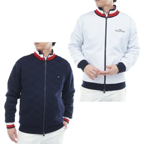 [トミー ゴルフ] セーター TOMMY HILFIGER GOLF(トミー ヒルフィガー ゴルフ) メンズゴルフウェア ロゴジャガードニット ネイビー Mサイズ THMA574