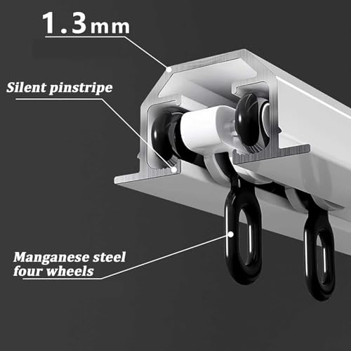 Hidden Ceiling Curtain Track Room Divider Curtain Track Curtain Rods Built-in invisible curtain tracks Hospital Ceiling Track for curtains for Living Room Bedroom Shower Divider(Black,5m(16.4ft))