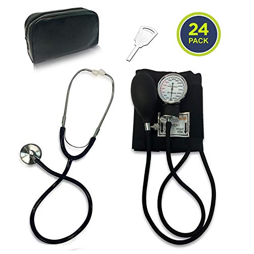 Primacare CSDS-9197-BK Professional Manual Blood Pressure Kit with Stethoscope, Black (Pack of 24)