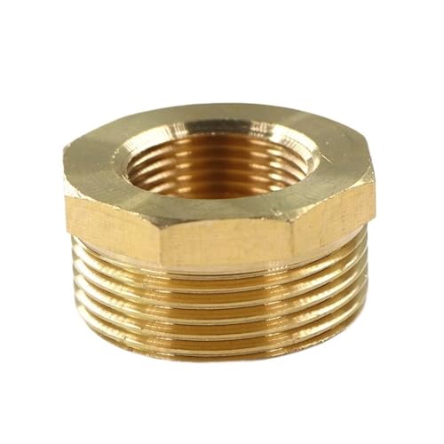 Reductor hexagonal de latón 3/4 a 1/4 y 3/8 para conexiones de tubos metálicos 2