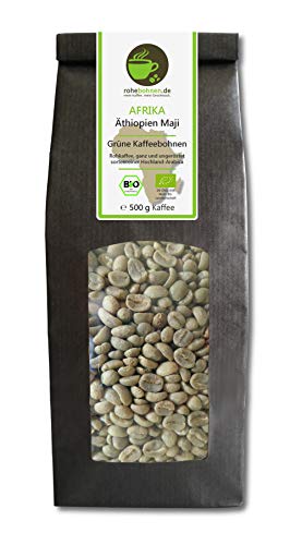 Café verde orgánico Arábica Etiopía Maji (granos de café verde 500g) - Certificado GMP