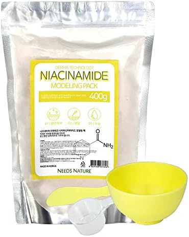 Modeling Mask with Niacinamide for Face – NEEDS NATURE | Pore-Refining Peel-Off Rubber Mask | Korean Skincare | Home Spa Treatment | 400g Powder Pack with Mixing Tools