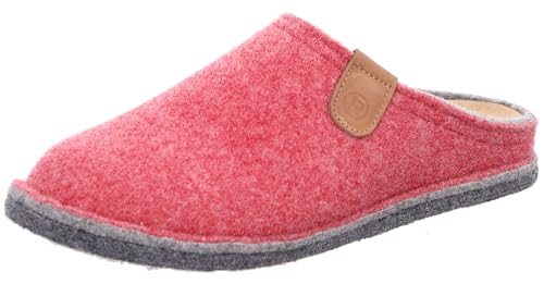 Rohde Damen Pantoffel Hausschuh Softfilz Decksohle Leder bequem Lucca-D 6820, Größe:40 EU, Farbe:Rot