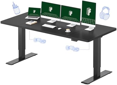 FLEXISPOT 79"x32" Electric Standing Desk, Black | Dual Motor, 198...