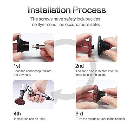 Nyxcl 30Pcs 2Inch Nylon Quick Change Sanding Discs Set, With 1/4" Holders, Die Grinder Surface Conditioning Burr Rust Paint Removal #TOP5