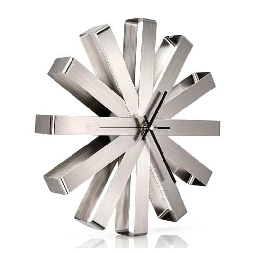 Kukyller Ribbon Modern Wall Clock, Decorative Hanging Clock Stainless Steel Silent Wall Clock for