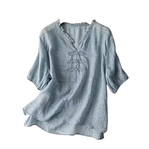 Chemise en coton lin femme d'été fluide et chic en couleur unie