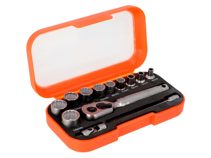 Clés carrées 1/4" douilles bi-hexagonales métriques en coffret de 13 pièces