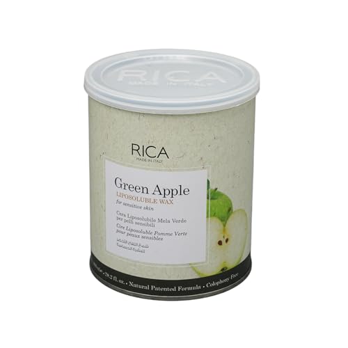 Image of Rica Green Apple Liposoluble Wax for Women Hair Removal Waxing | Painless Hair Removal for Sensitive Skin, Quick & Easy Tan Removal - 800 ml