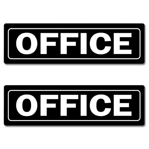Panneau de porte de bureau autocollant noir en aluminium 20,3x5,1 cm