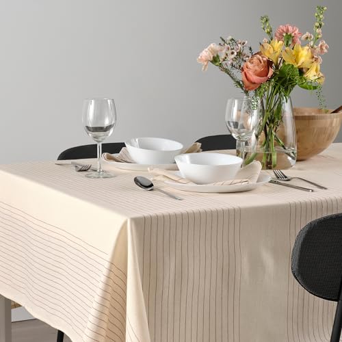 Nappe à rayures rouge et naturel 150x150 ProTuning VIPPSTARR linge de table carré