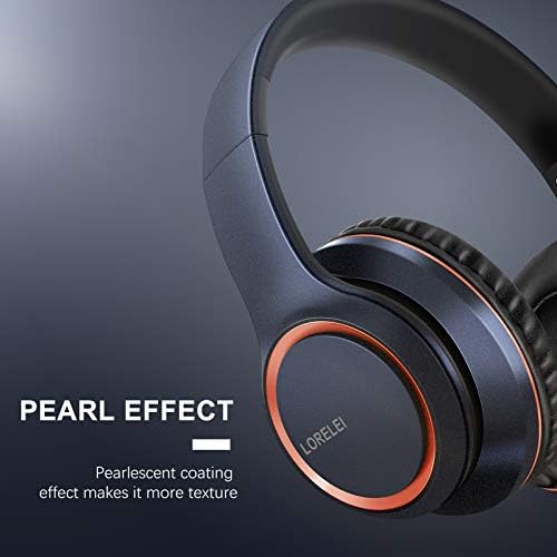 LORELEI X8 Over-Ear Wired Headphones with Microphone with 1.45m-Tangle-Free Nylon Line&3.5mm Plug,Lightweight Foldable & Portable Headphones for Smartphone,Tablet,Computer,Mp3/4(Dark Blue) 2