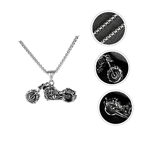 SECFOU 1 Peça Colar De Motocicleta De Aço Inoxidável Joias Para Homens Colar De Aço Inoxidável Colar