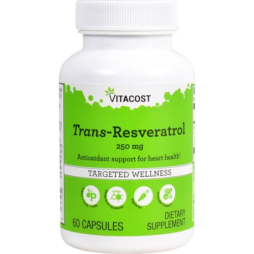 Vitacost Trans-Resveratrol 500 mg of herbal extract yielding 250 mg Trans-resveratrol -- 60