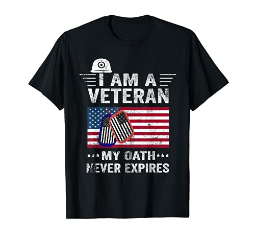 Soy un Veterano Mi Juramento Nunca Expira Día de los Veteranos Patrióticos Camiseta